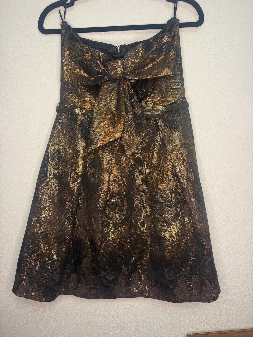 Dress Eva Franco Anthropologie Samhain Metallic Gold Bronze Size 4